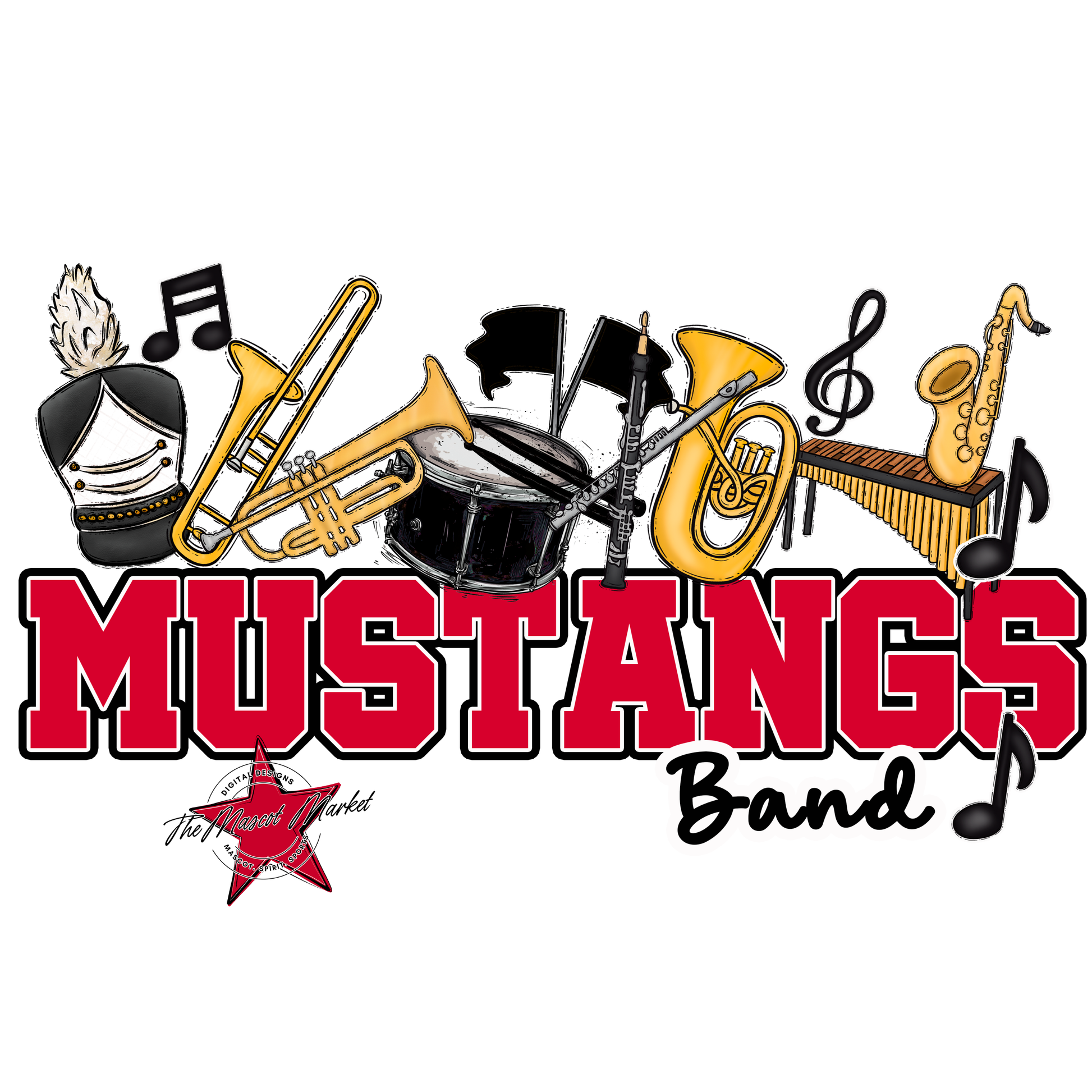 Mustangs Varsity Band-Red