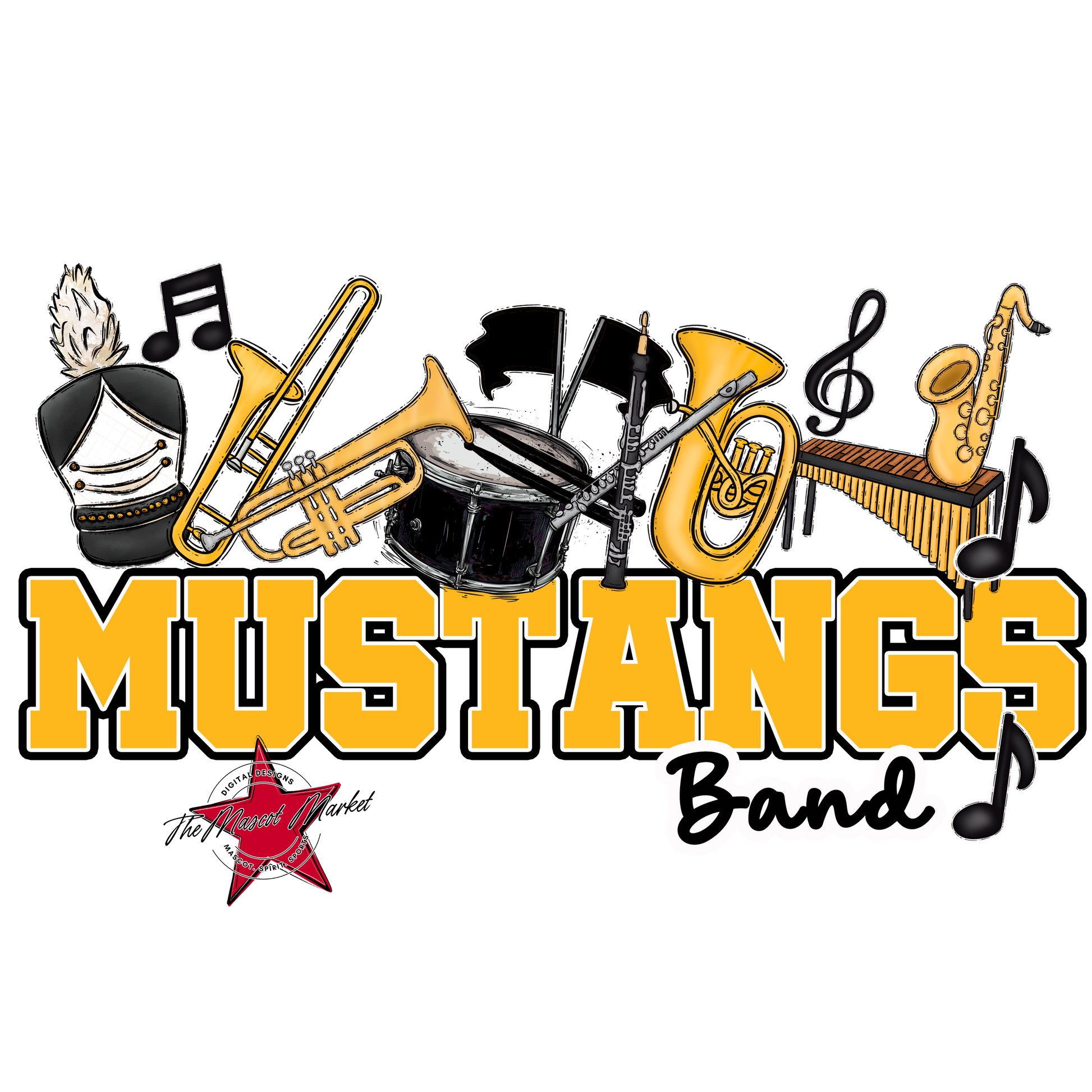 Mustangs Varsity Band-Yellow