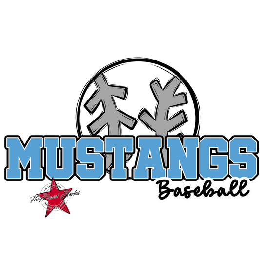 Mustangs Varsity Baseball-Carolina Blue