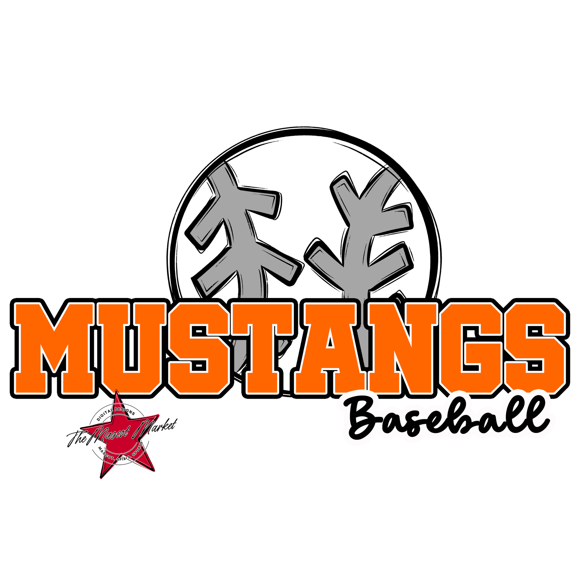 Mustangs Varsity Baseball-Orange