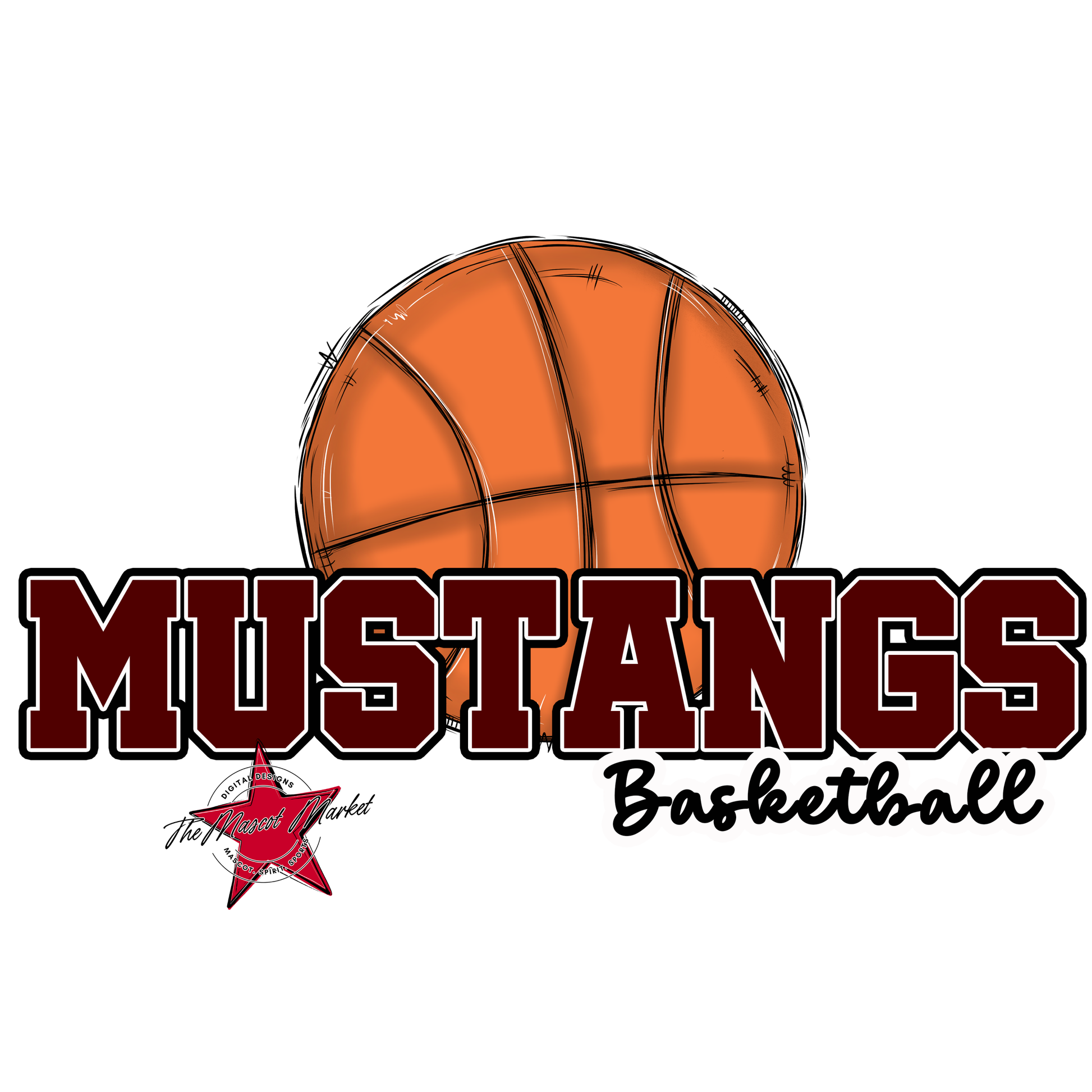 Mustangs Varsity Basketball-Maroon