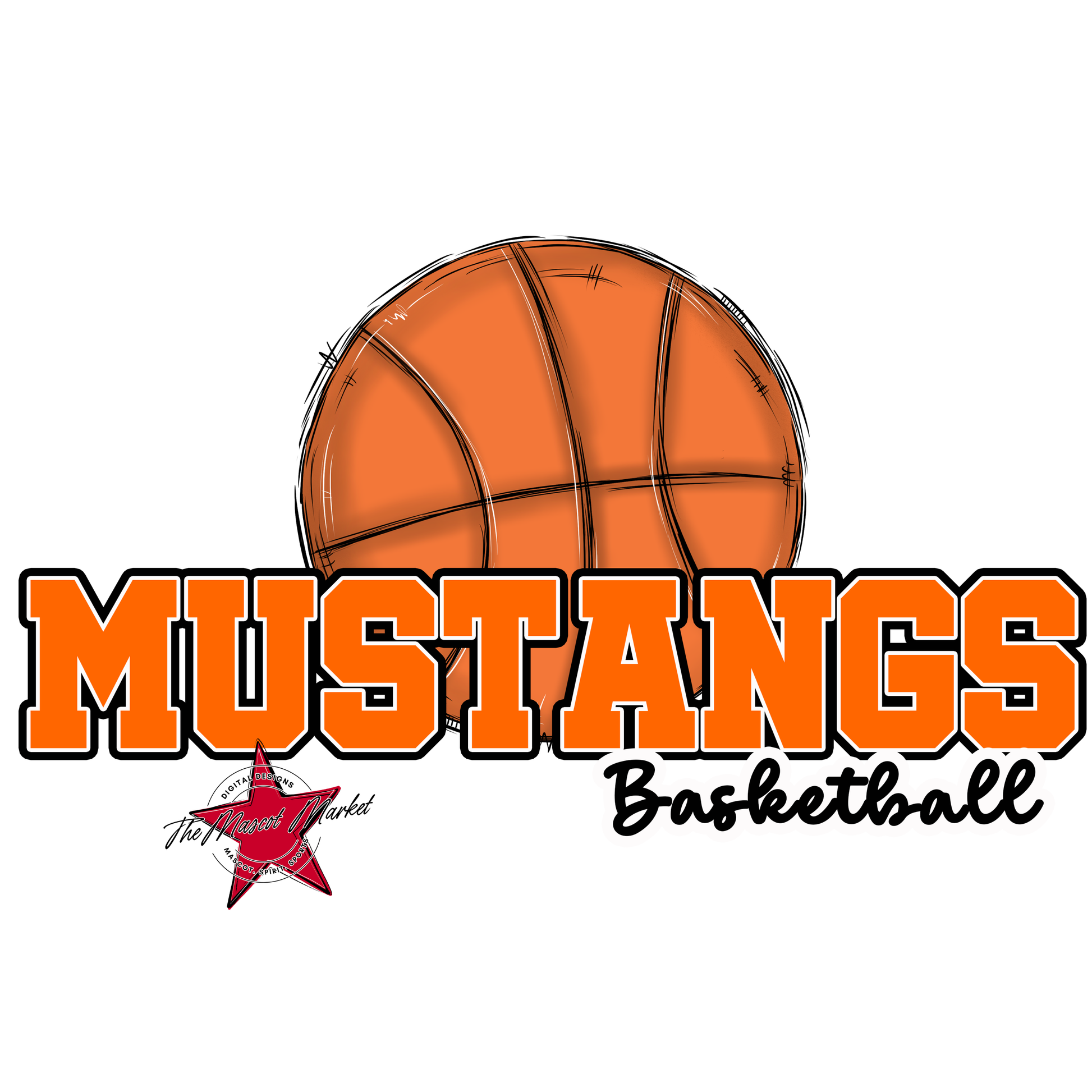 Mustangs Varsity Basketball-Orange