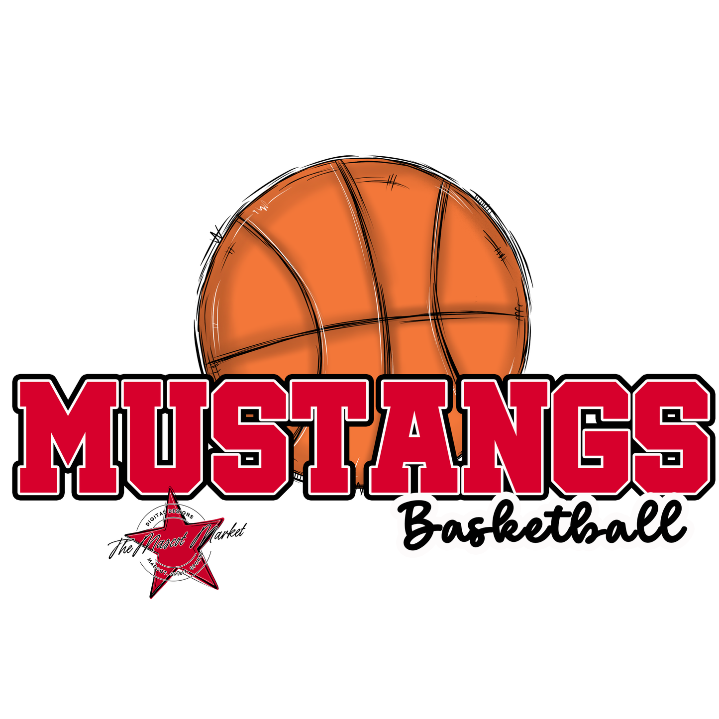Mustangs Varsity Basketball-Red