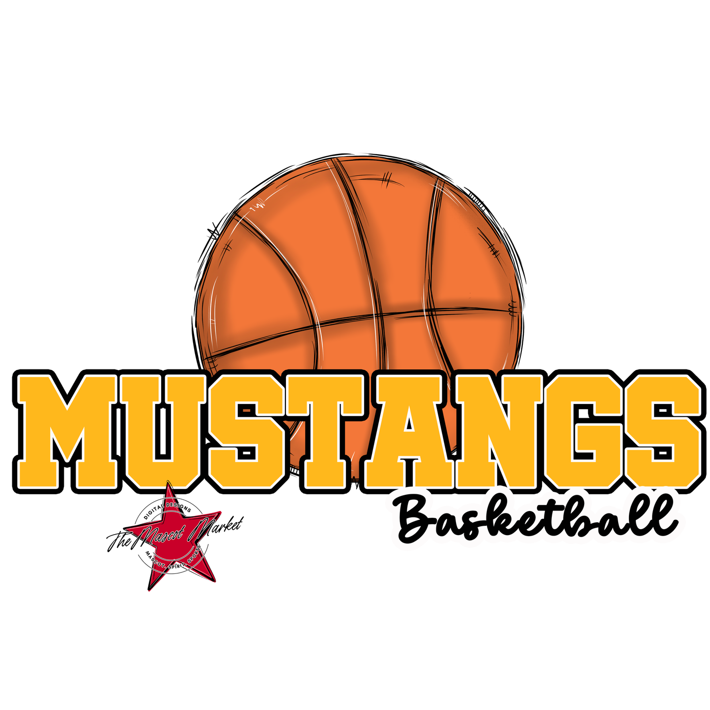 Mustangs Varsity Basketball-Yellow