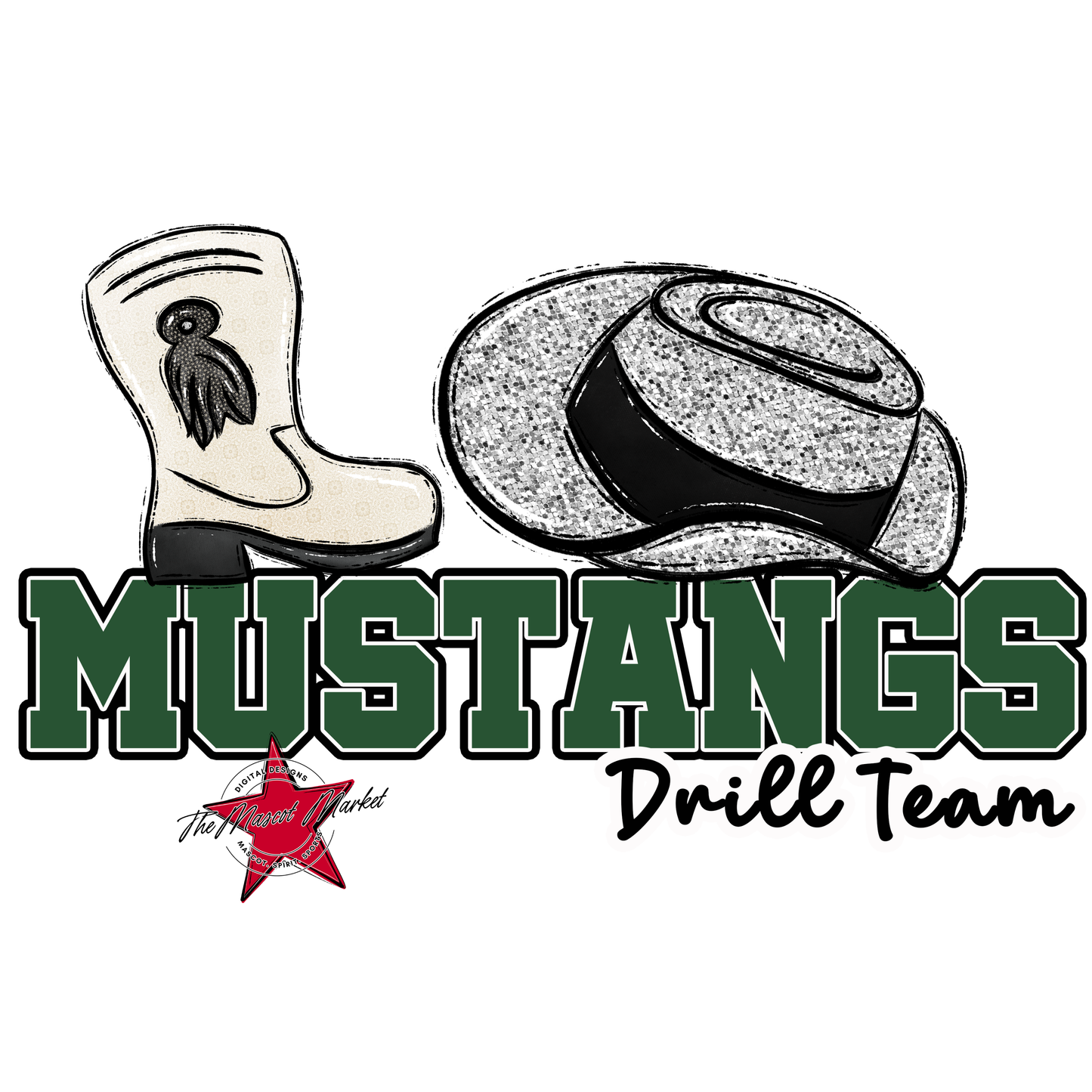 Mustangs Varsity Drillteam-Green