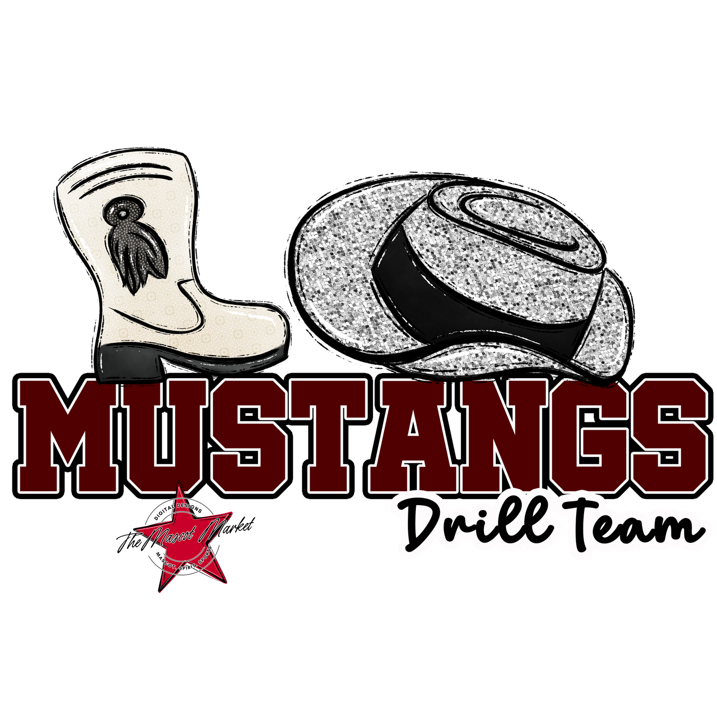 Mustangs Varsity Drillteam-Maroon