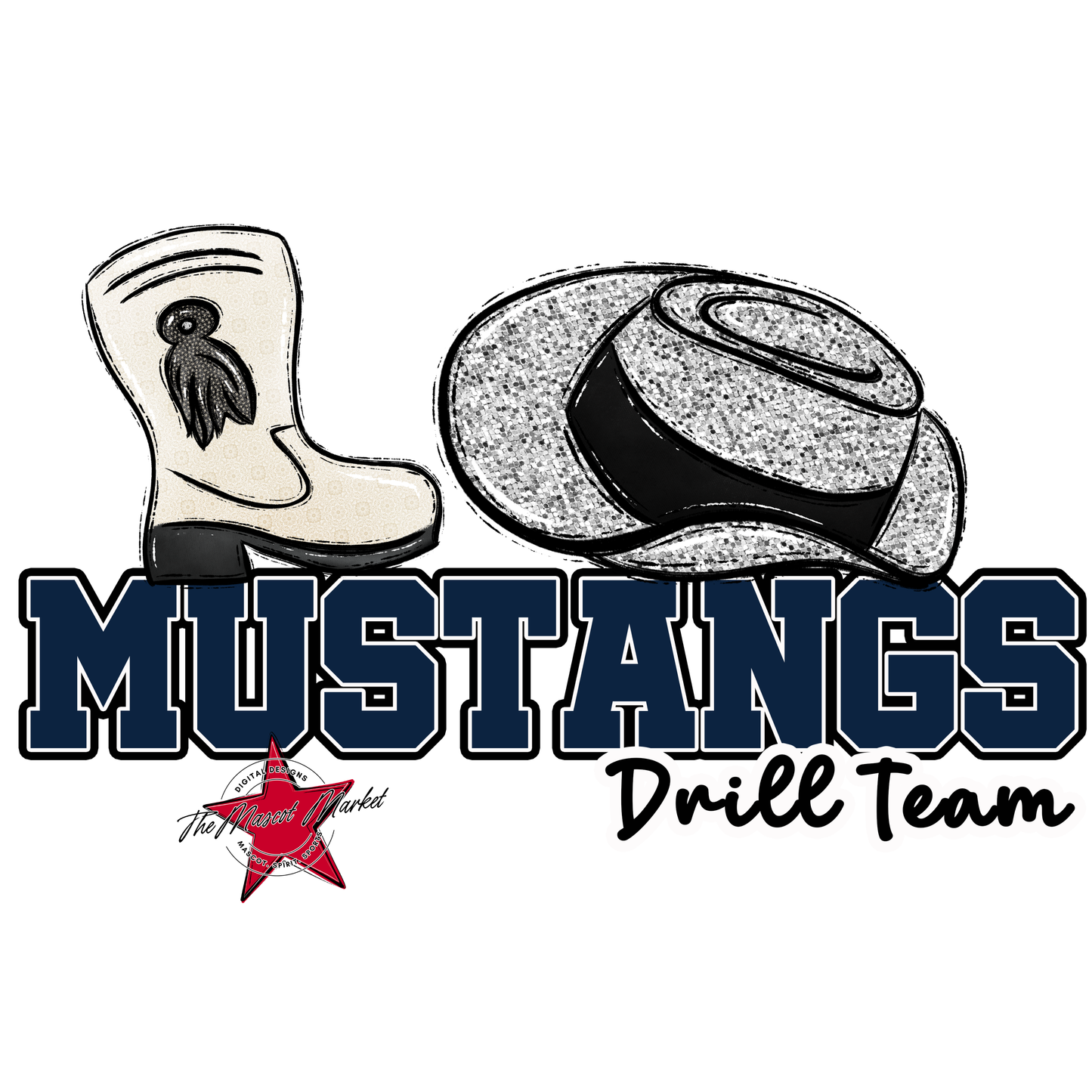 Mustangs Varsity Drillteam-Navy
