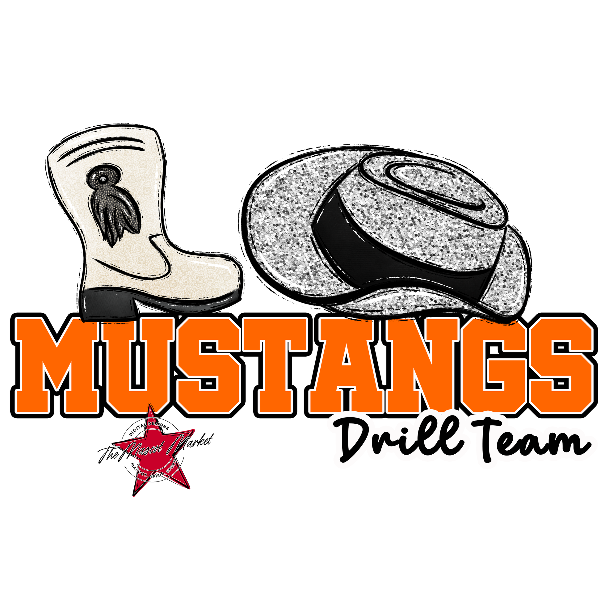 Mustangs Varsity Drillteam-Orange