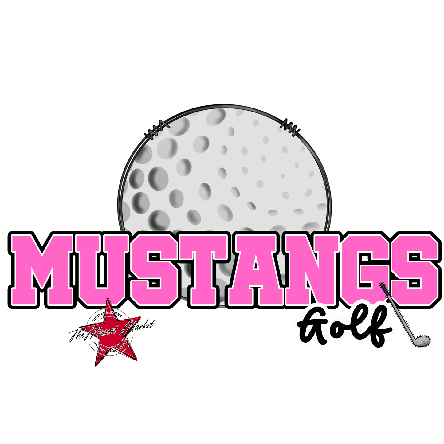 Mustangs Varsity Golf-Baby Pink