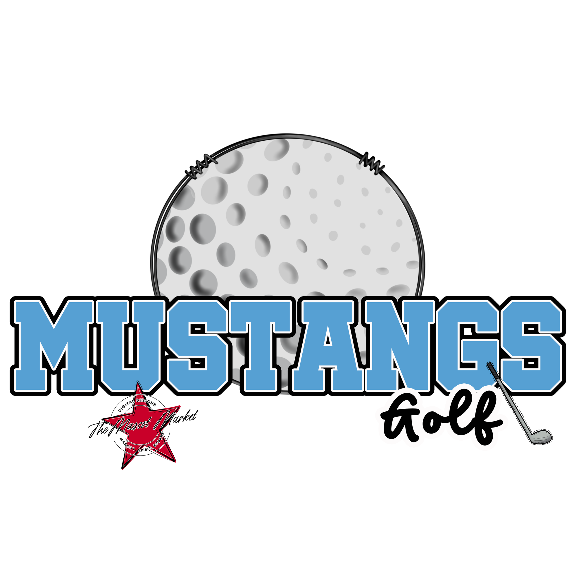 Mustangs Varsity Golf-Carolina Blue
