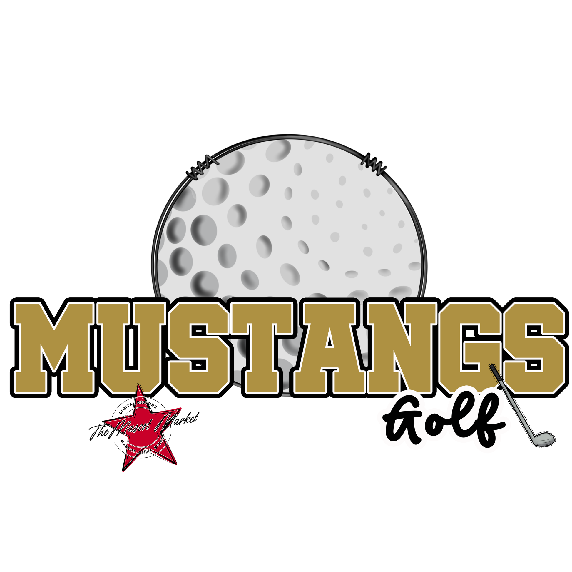 Mustangs Varsity Golf-Gold