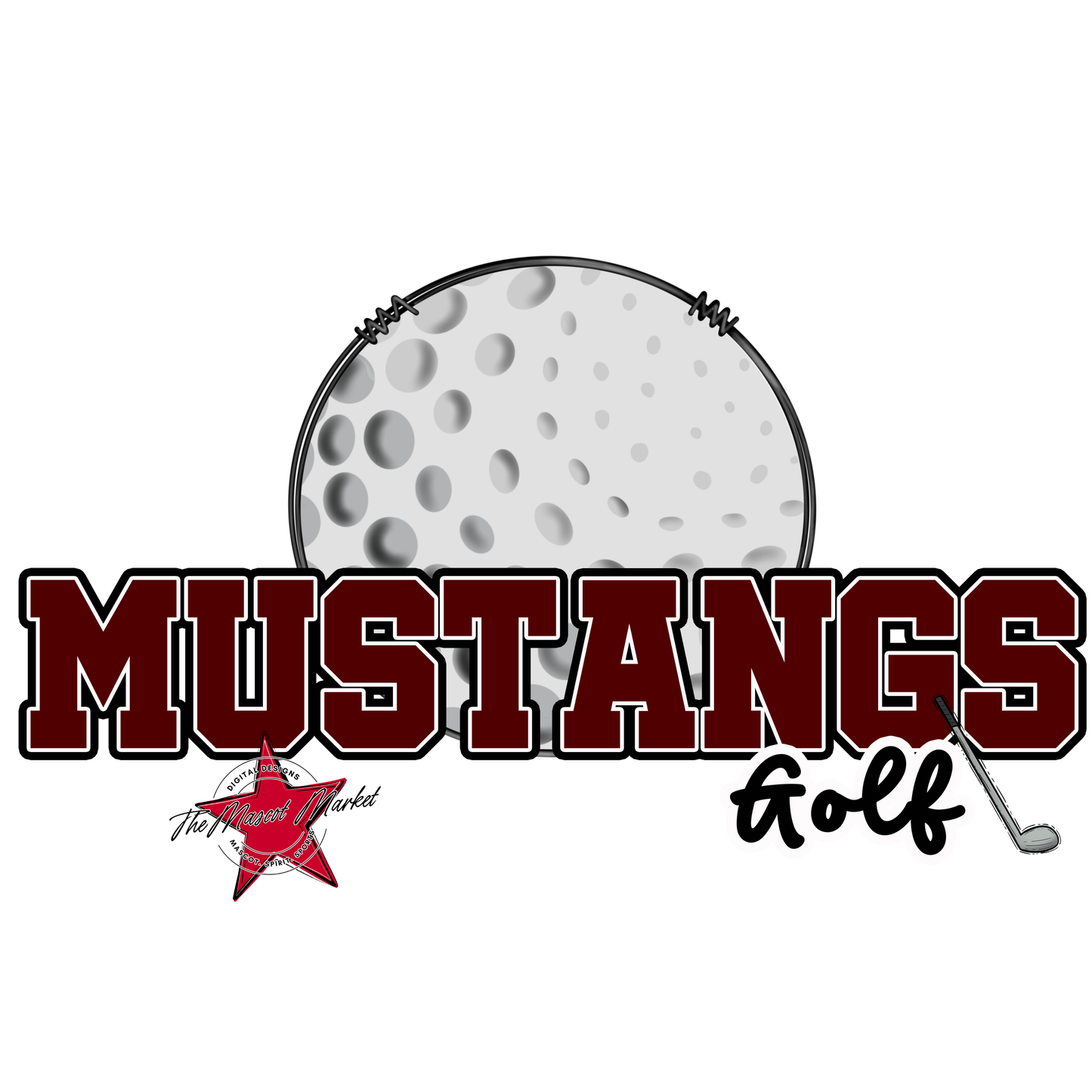Mustangs Varsity Golf-Maroon