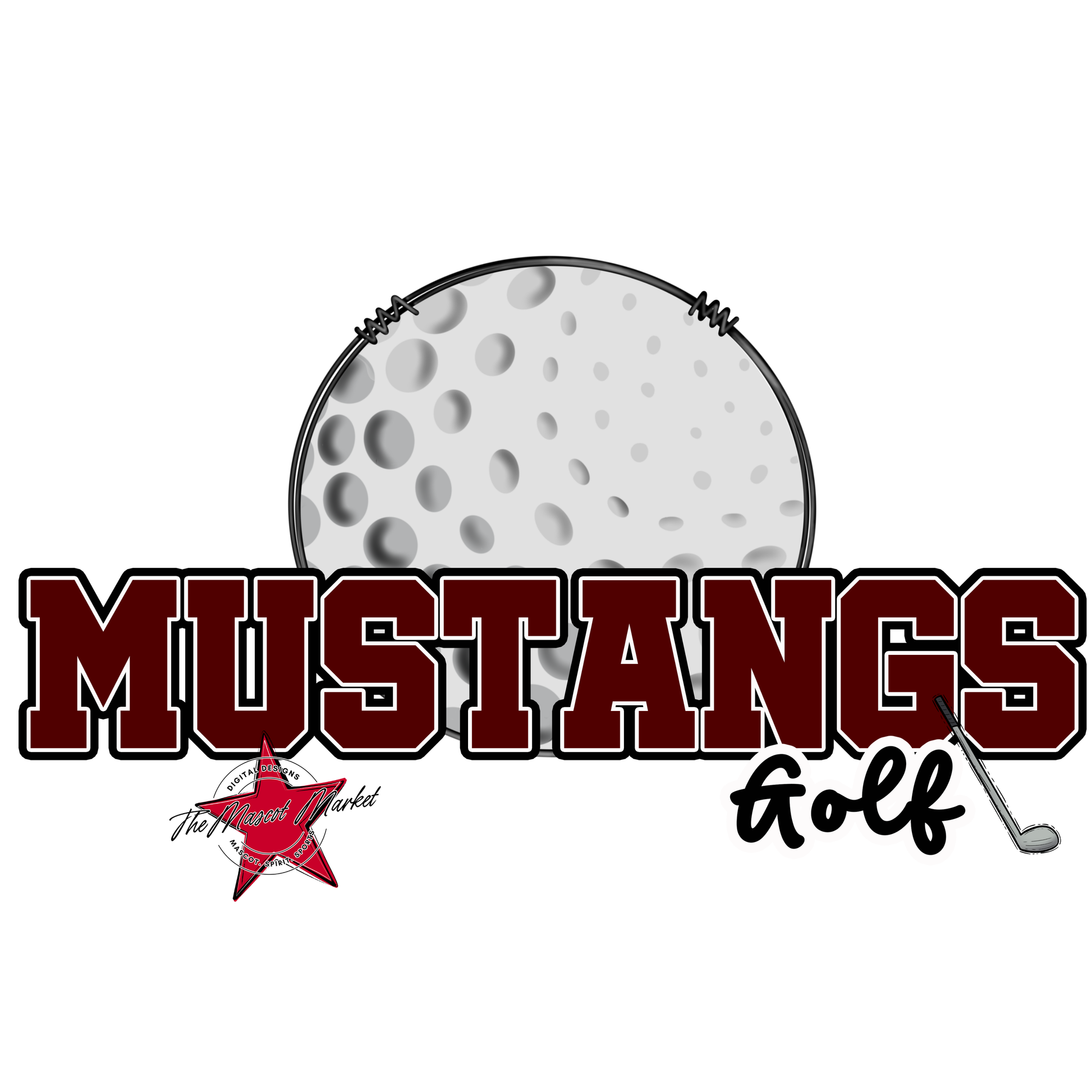 Mustangs Varsity Golf-Maroon