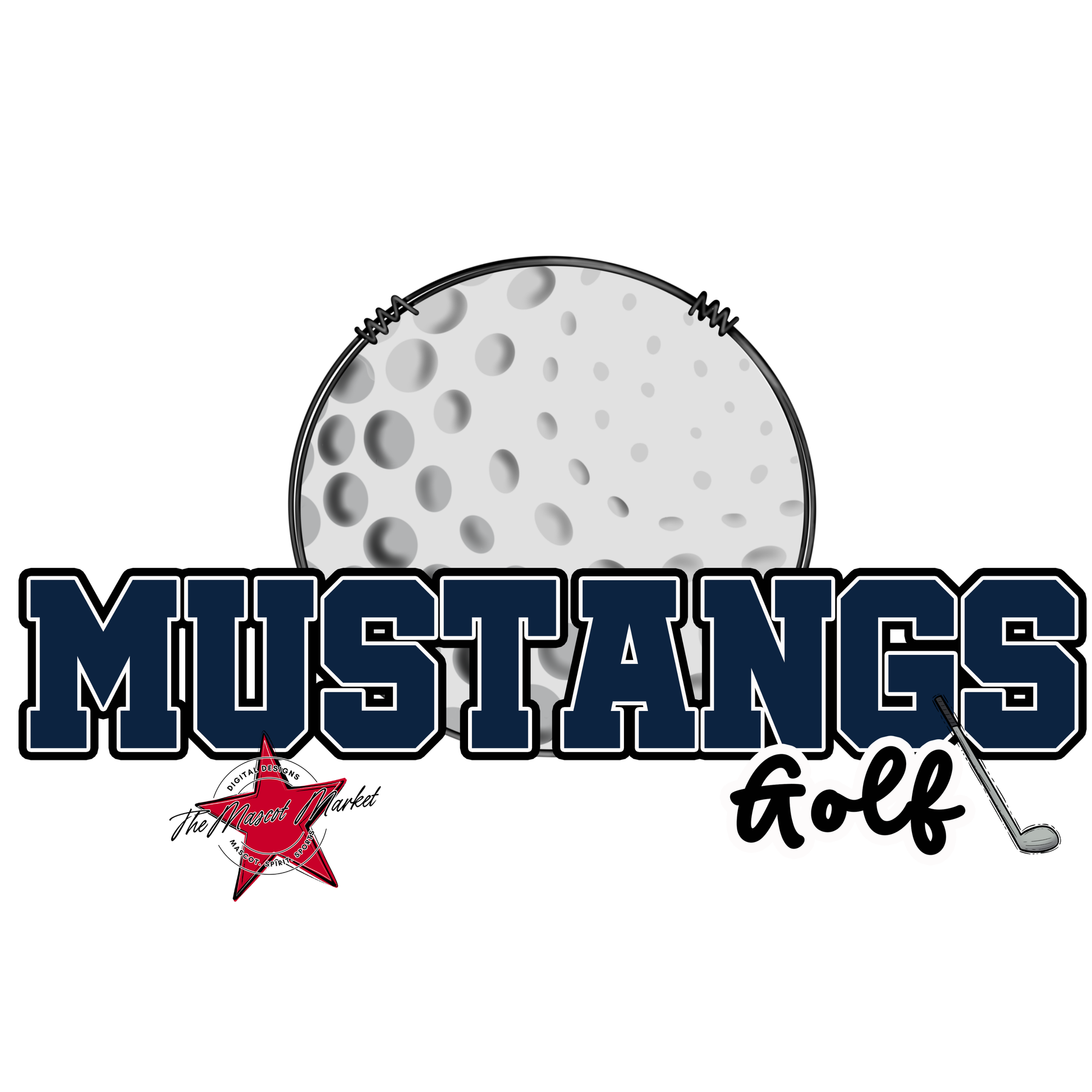 Mustangs Varsity Golf-Navy