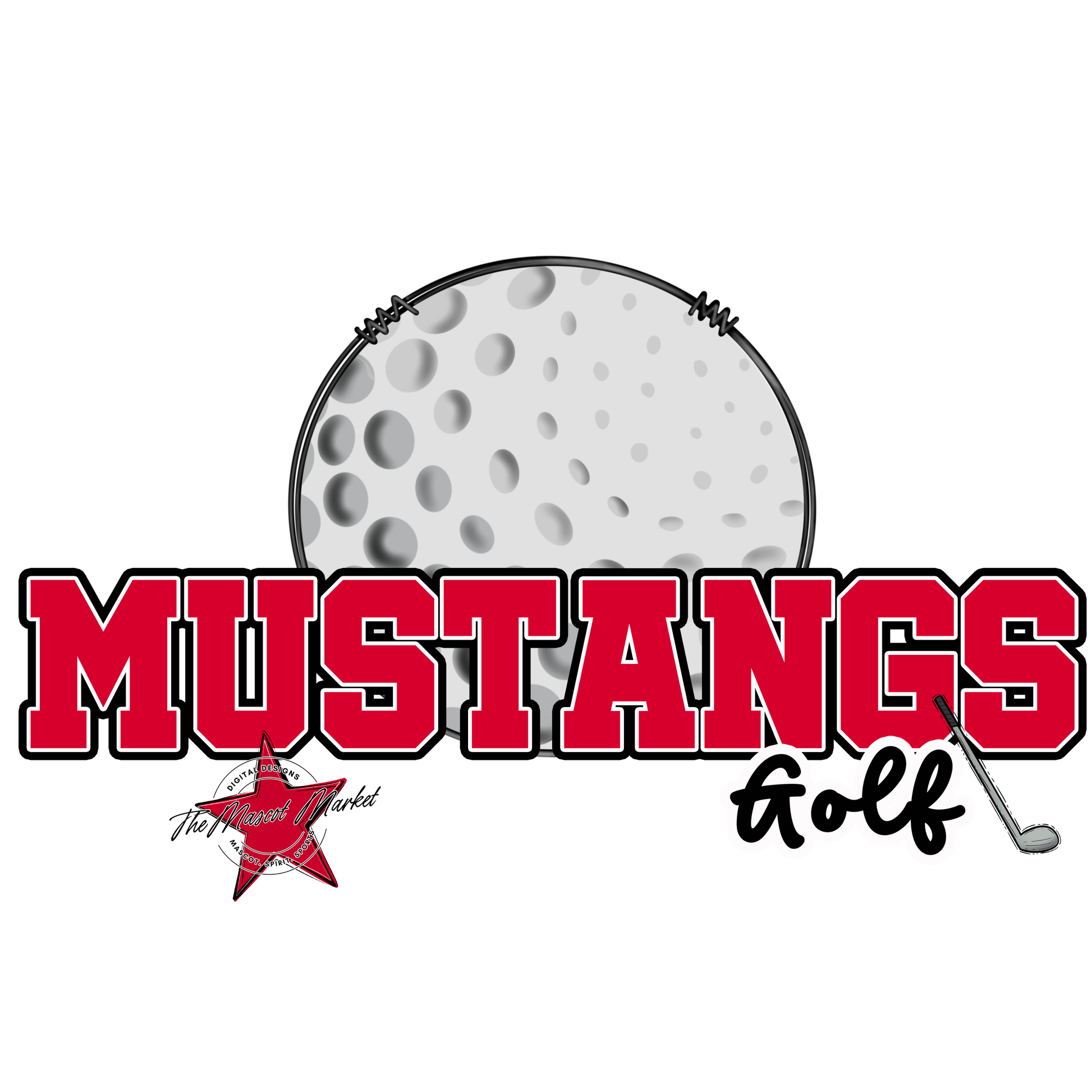 Mustangs Varsity Golf-Red