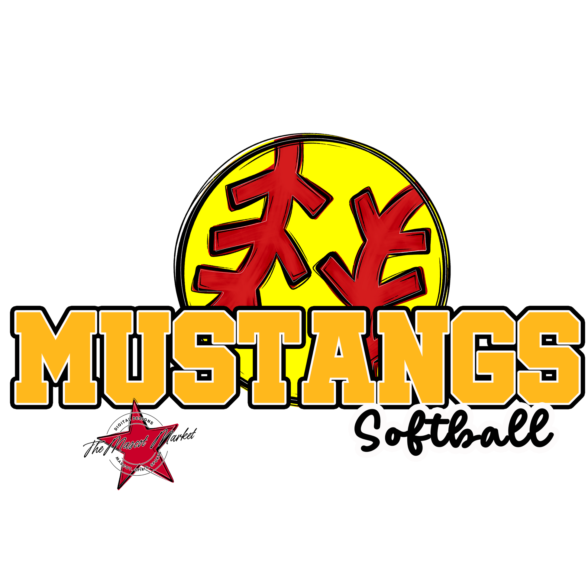Mustangs Varsity Softball-Yellow