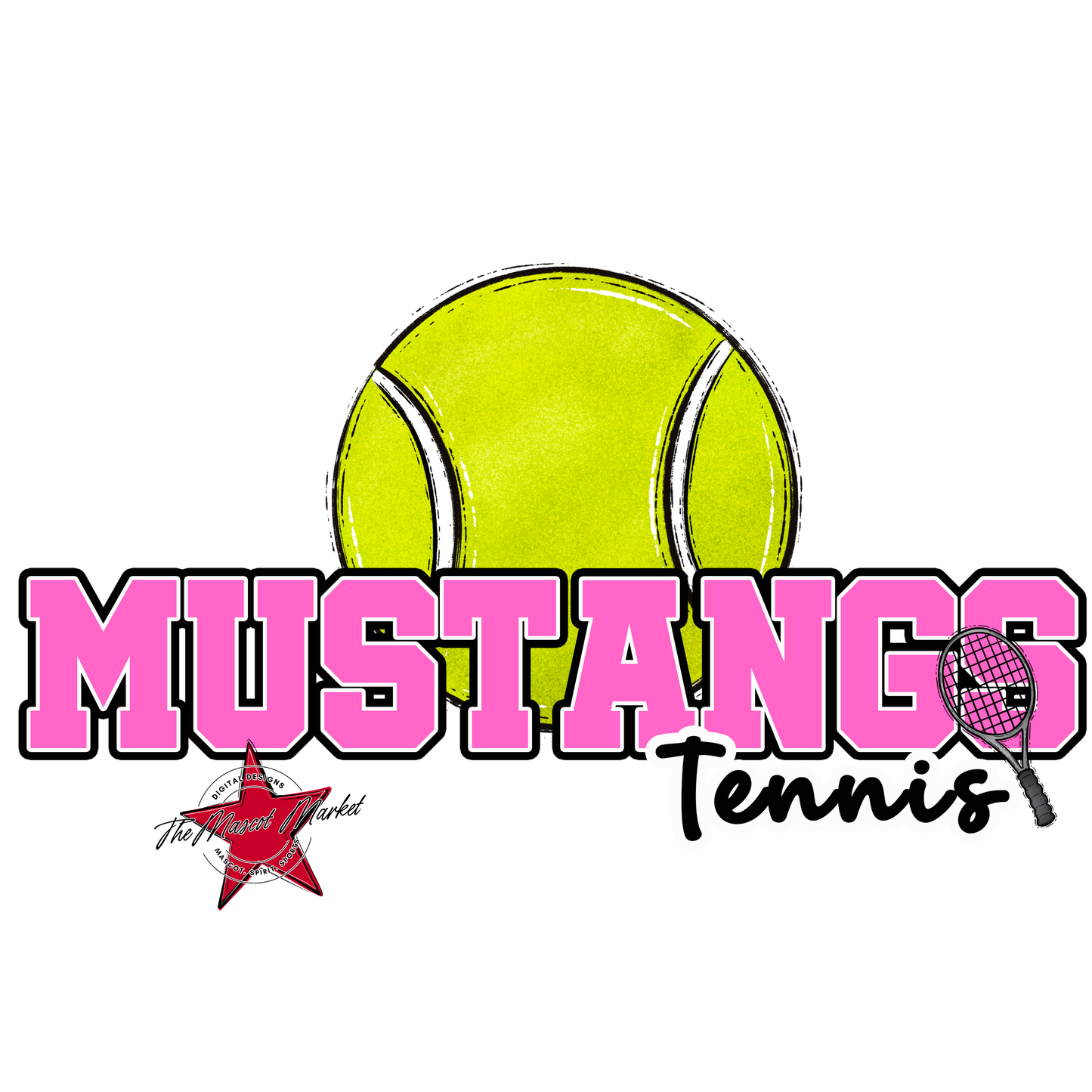 Mustangs Varsity Tennis-Baby Pink