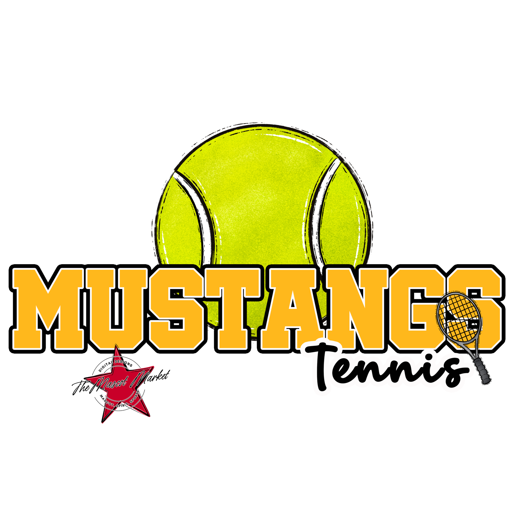 Mustangs Varsity Tennis-Yellow
