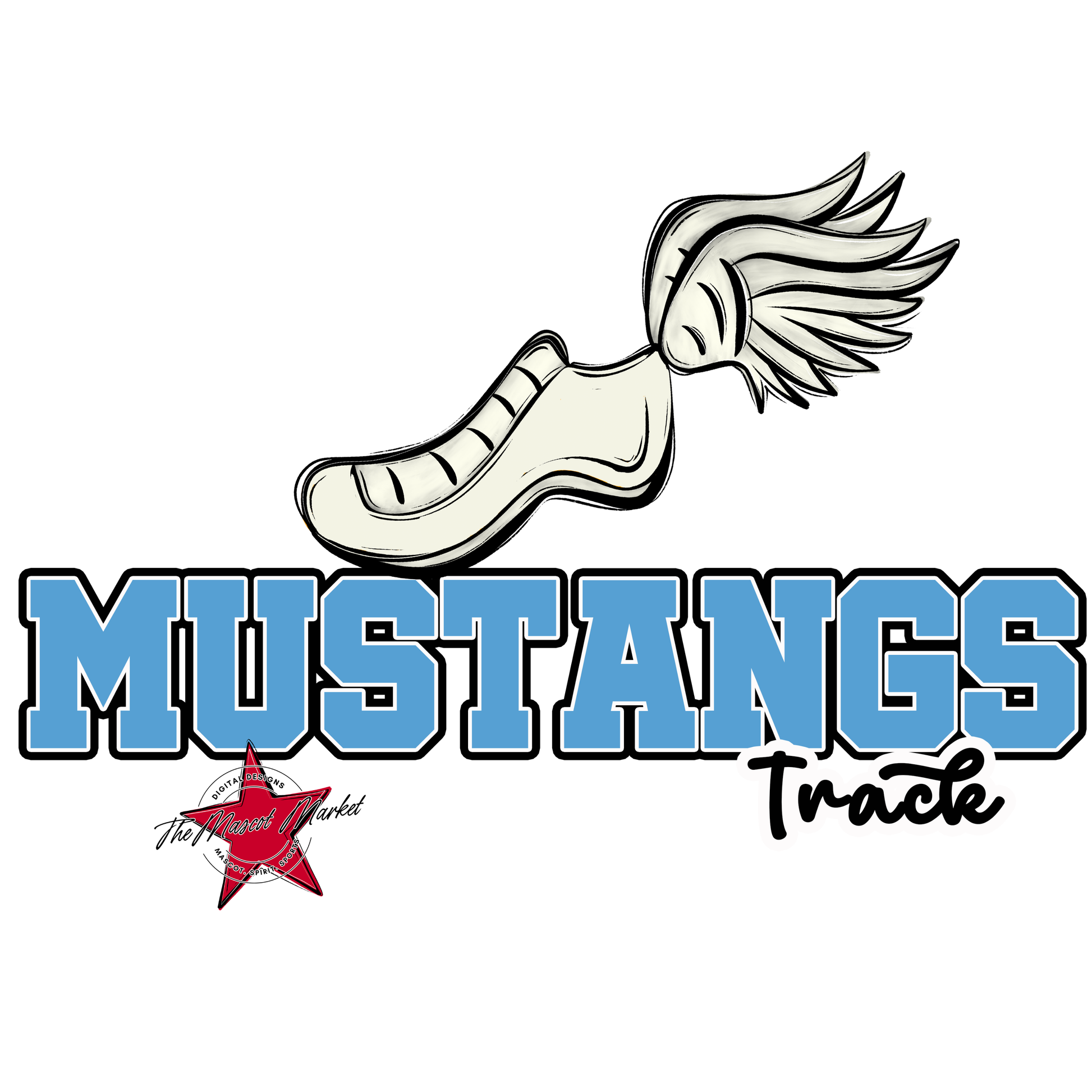 Mustangs Varsity Track-Carolina Blue