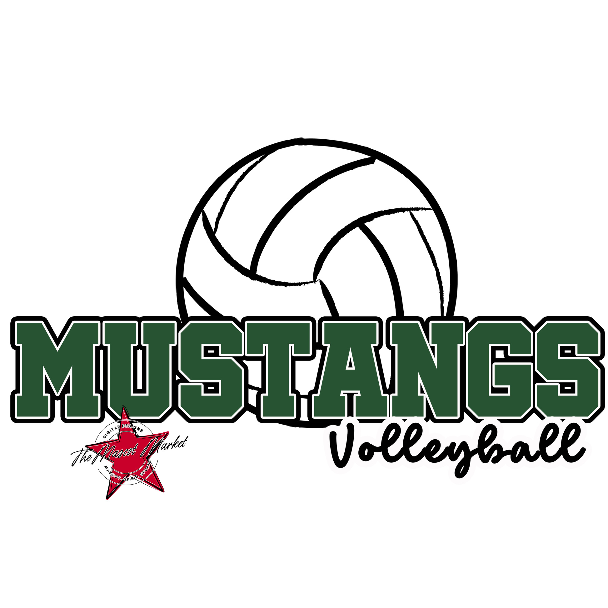 Mustangs Varsity Volleyball-Green