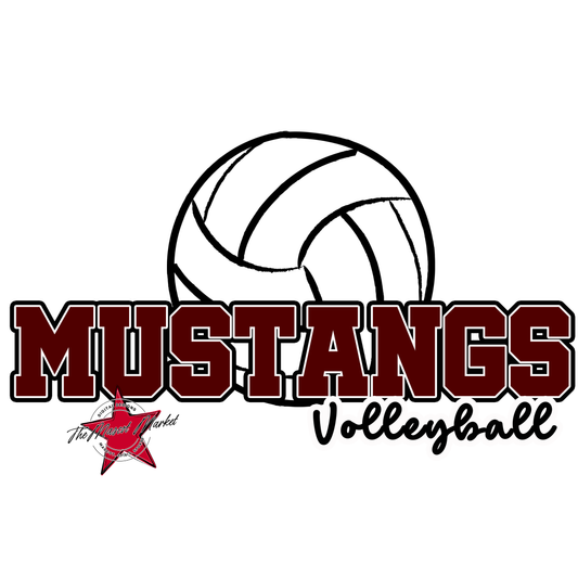 Mustangs Varsity Volleyball-Maroon