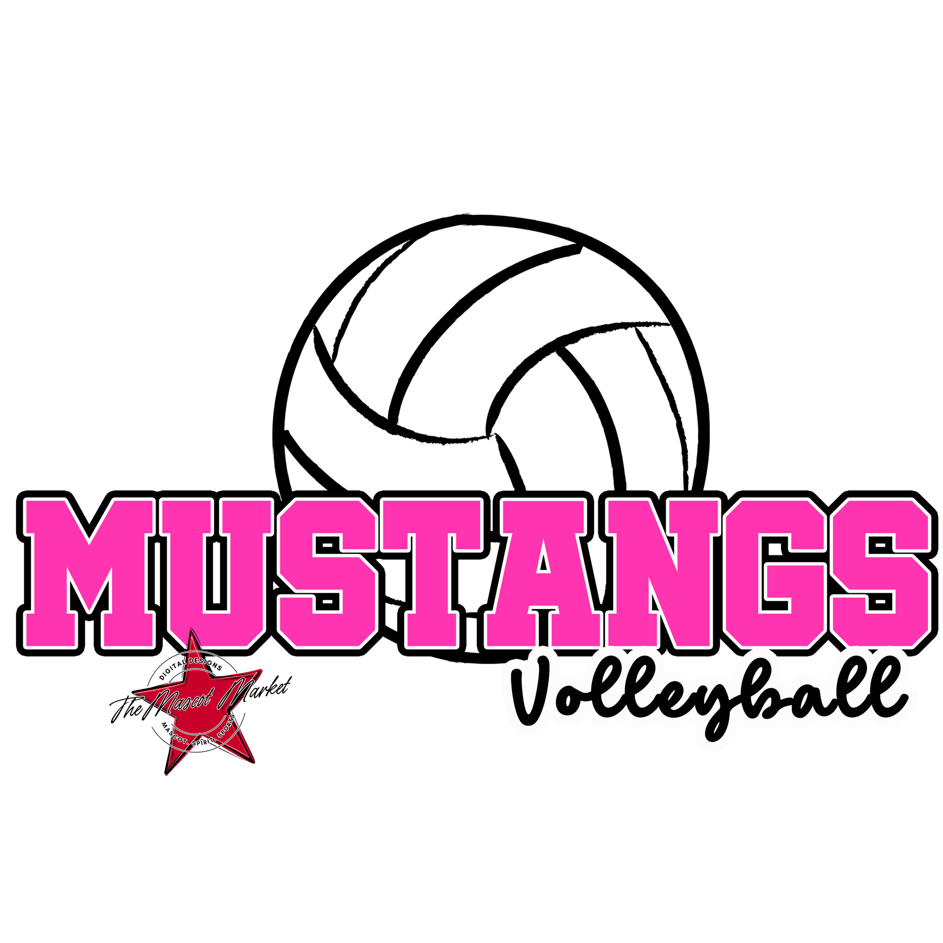 Mustangs Varsity Volleyball-Pink