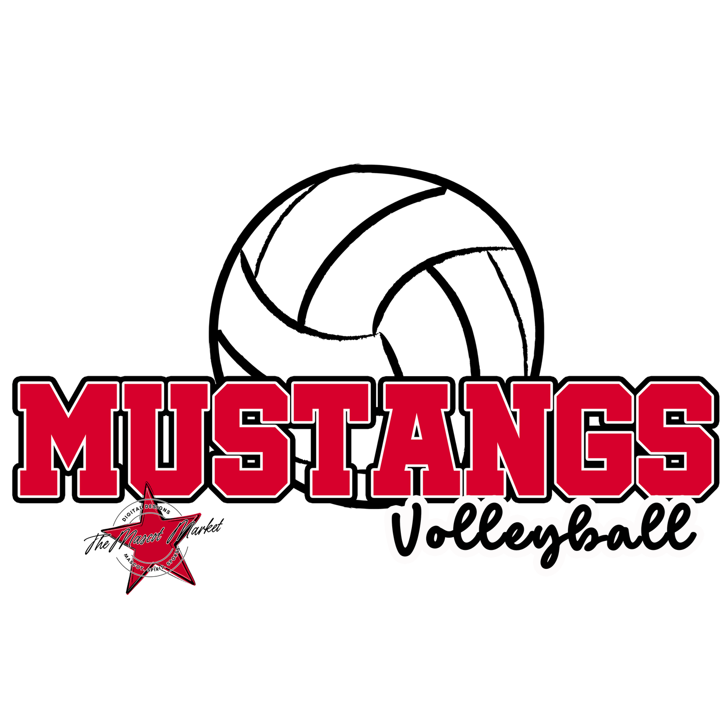 Mustangs Varsity Volleyball-Red