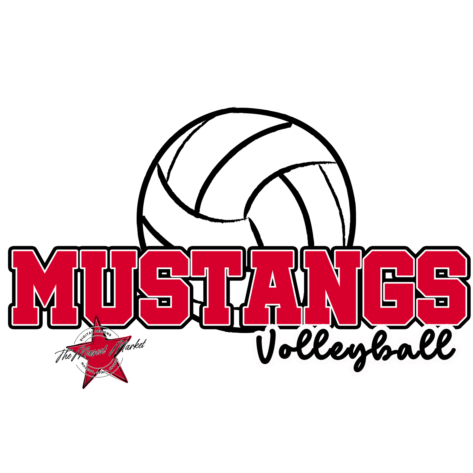 Mustangs Varsity Volleyball-Red