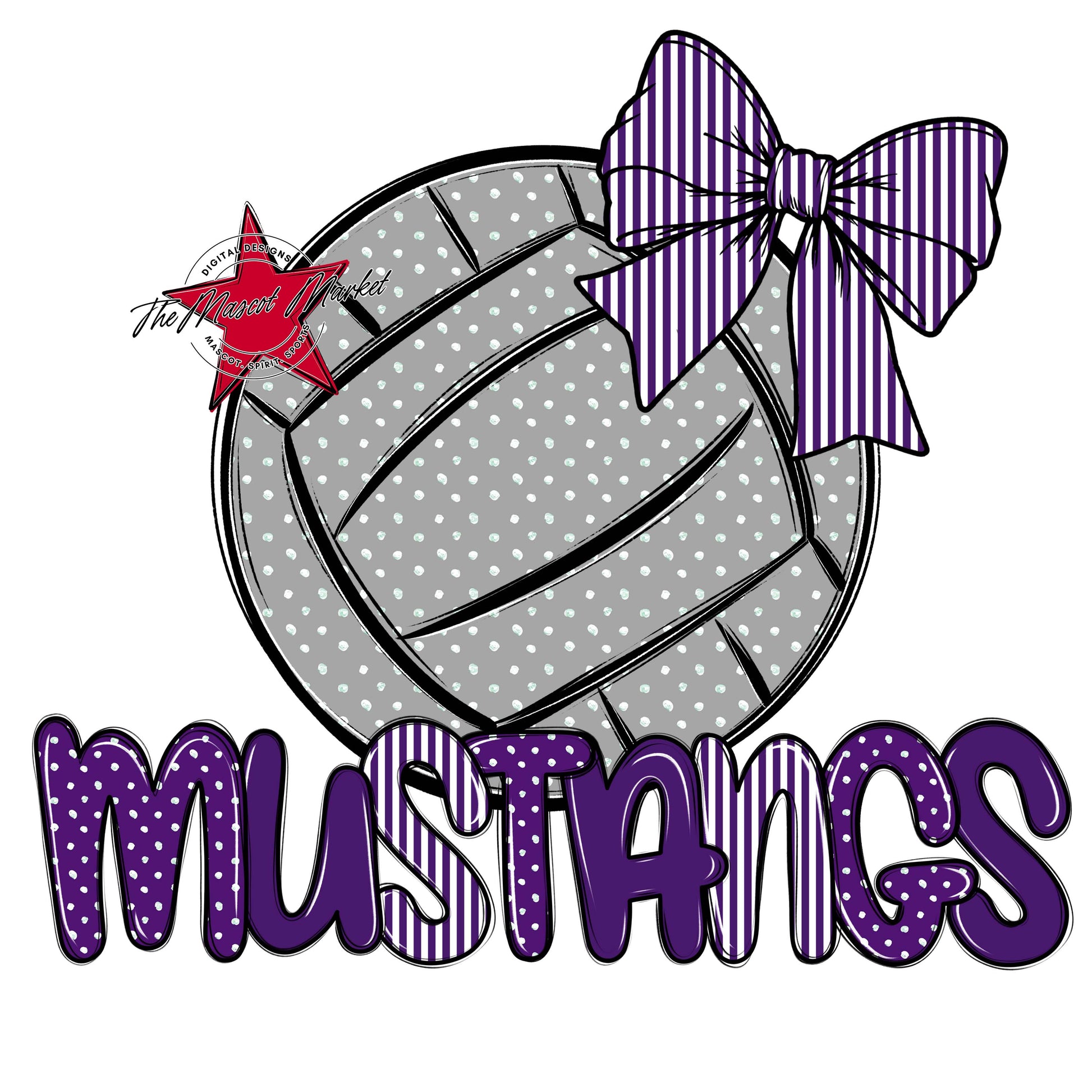 Mustangs Volleyball Spirit Design-Purple