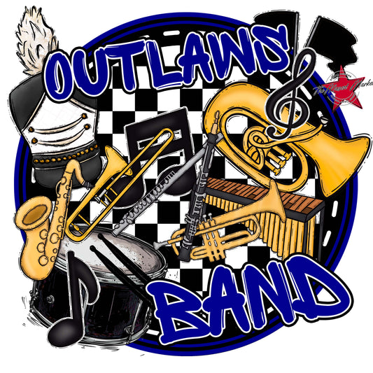 Outlaws Circle Band Frame-Blue