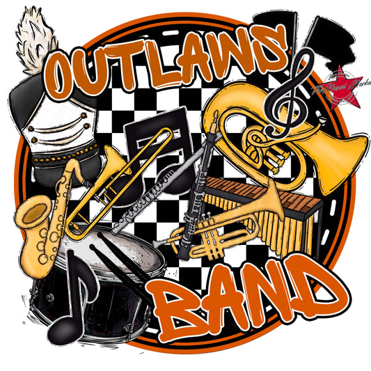 Outlaws Circle Band Frame-Burnt Orange