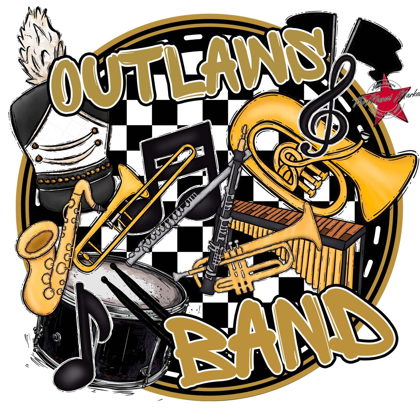 Outlaws Circle Band Frame-Gold