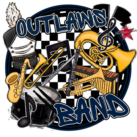 Outlaws Circle Band Frame-Navy