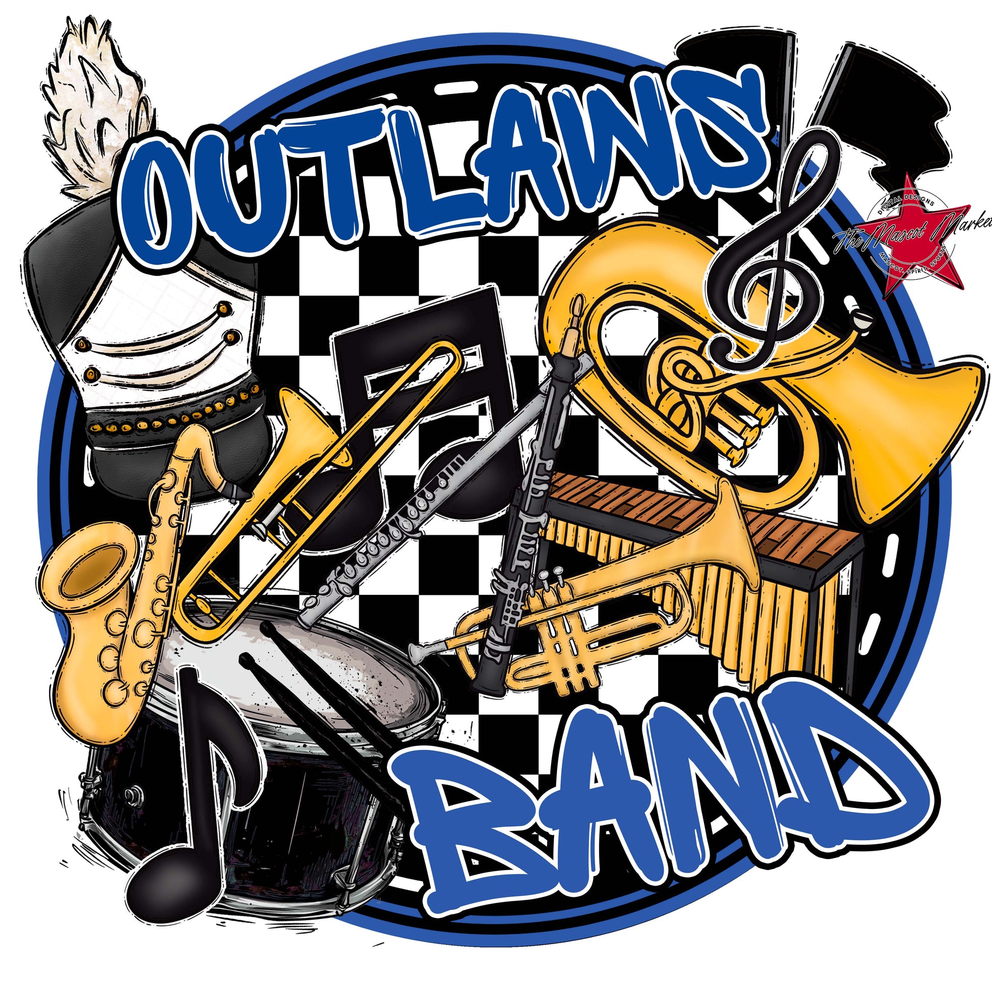 Outlaws Circle Band Frame-Off Blue