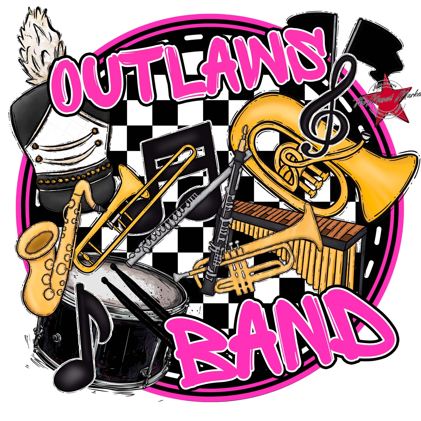 Outlaws Circle Band Frame-Baby Pink