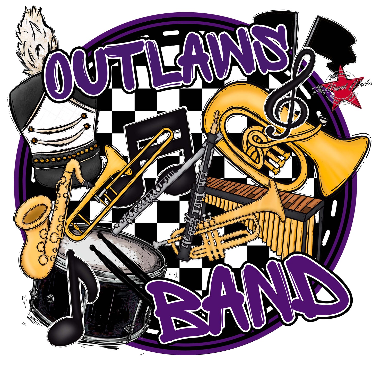 Outlaws Circle Band Frame-Purple