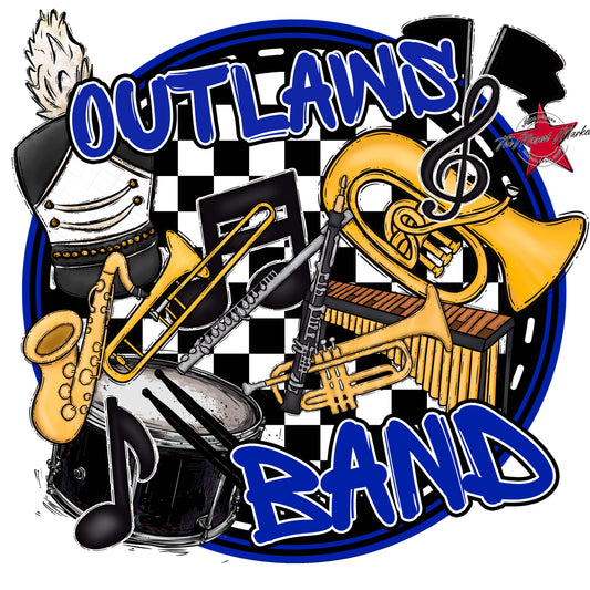 Outlaws Circle Band Frame-Royal Blue