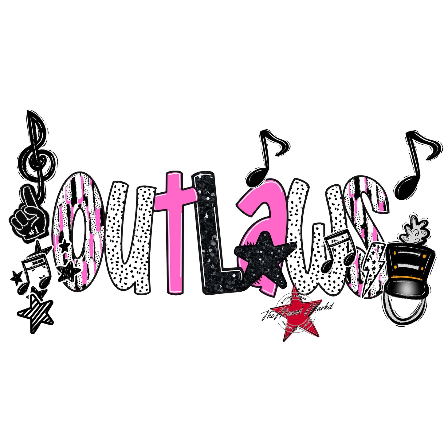 Outlaws Band Scrape-Baby Pink