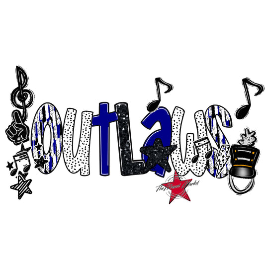 Outlaws Band Scrape-Blue