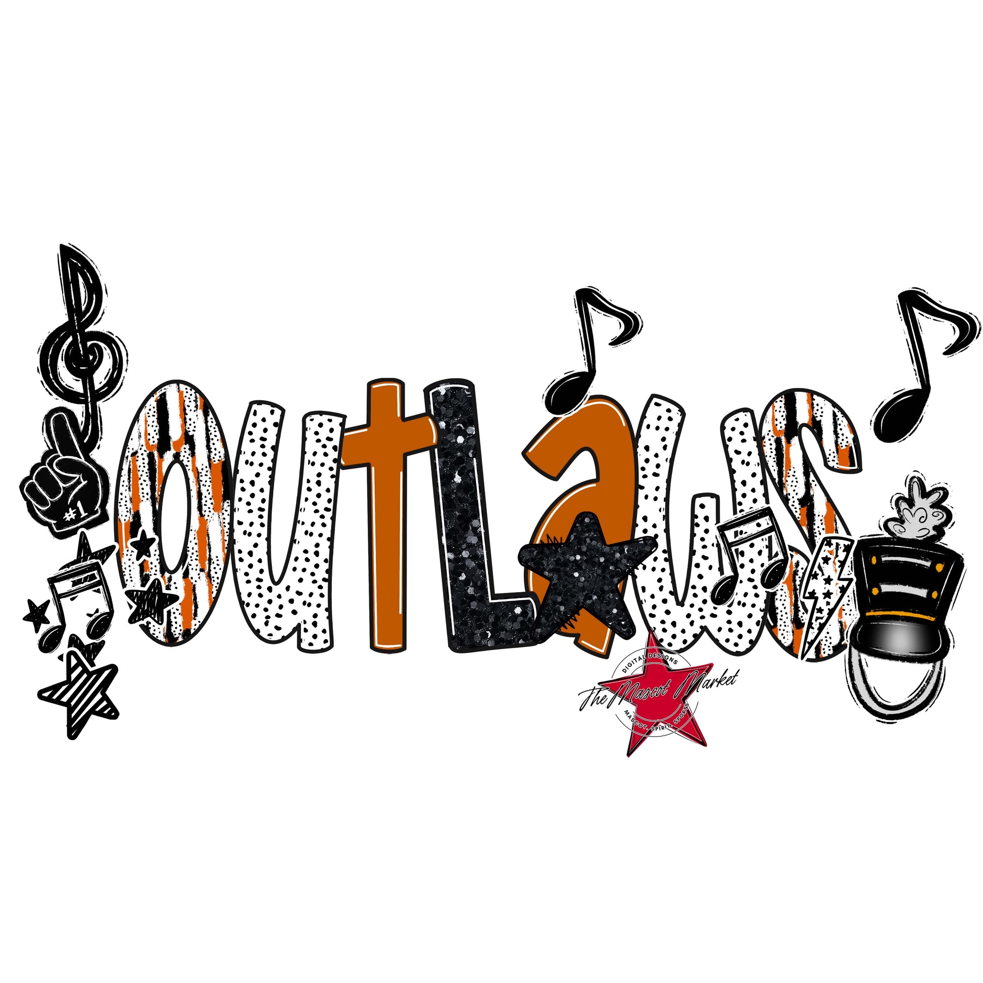 Outlaws Band Scrape-Burnt Orange