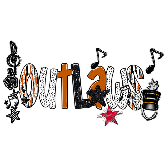 Outlaws Band Scrape-Burnt Orange