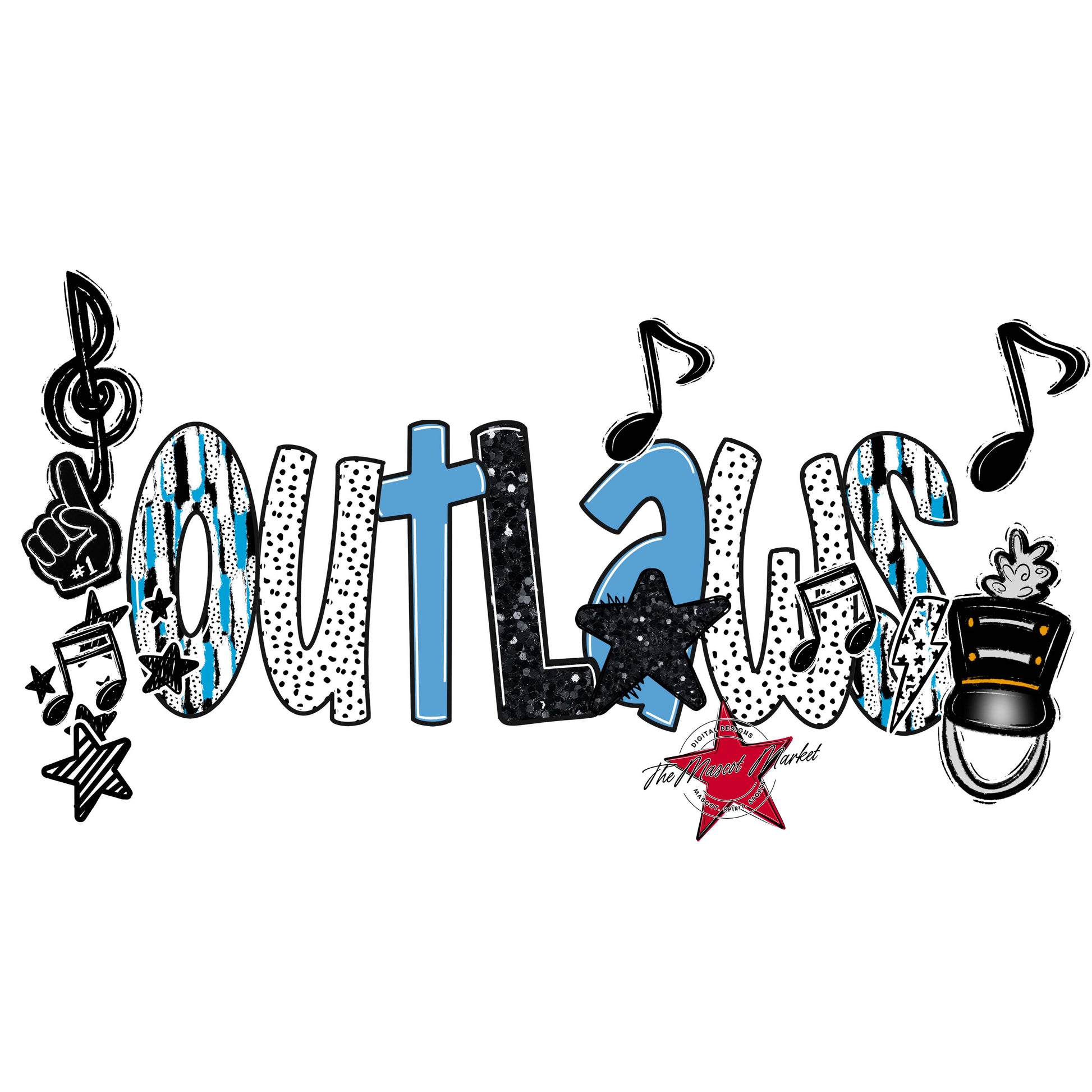 Outlaws Band Scrape-Carolina Blue