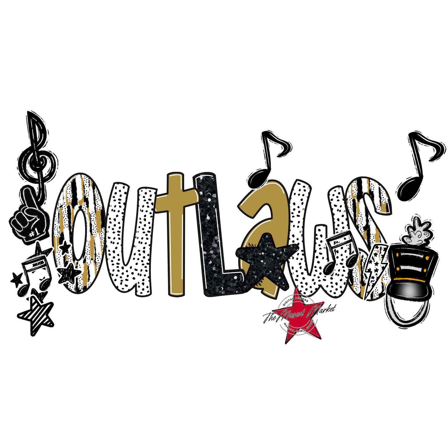 Outlaws Band Scrape-Gold