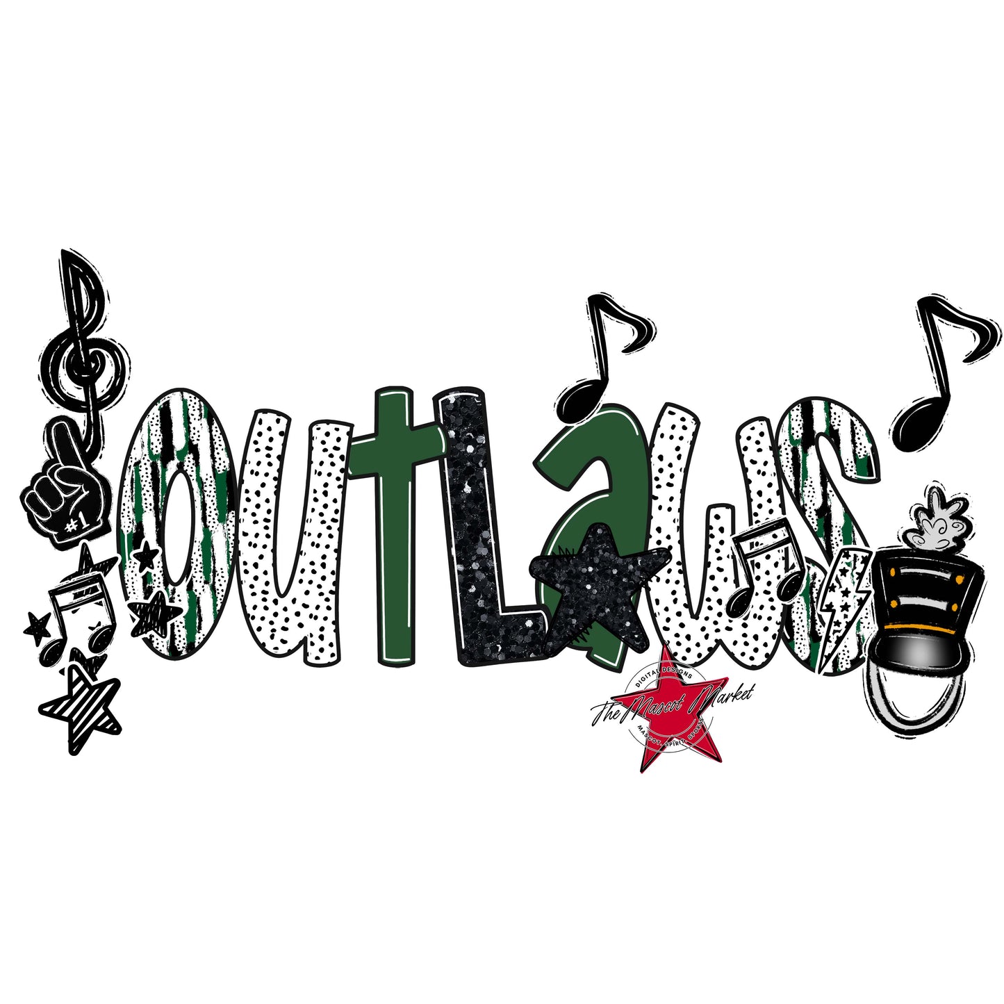 Outlaws Band Scrape-Green