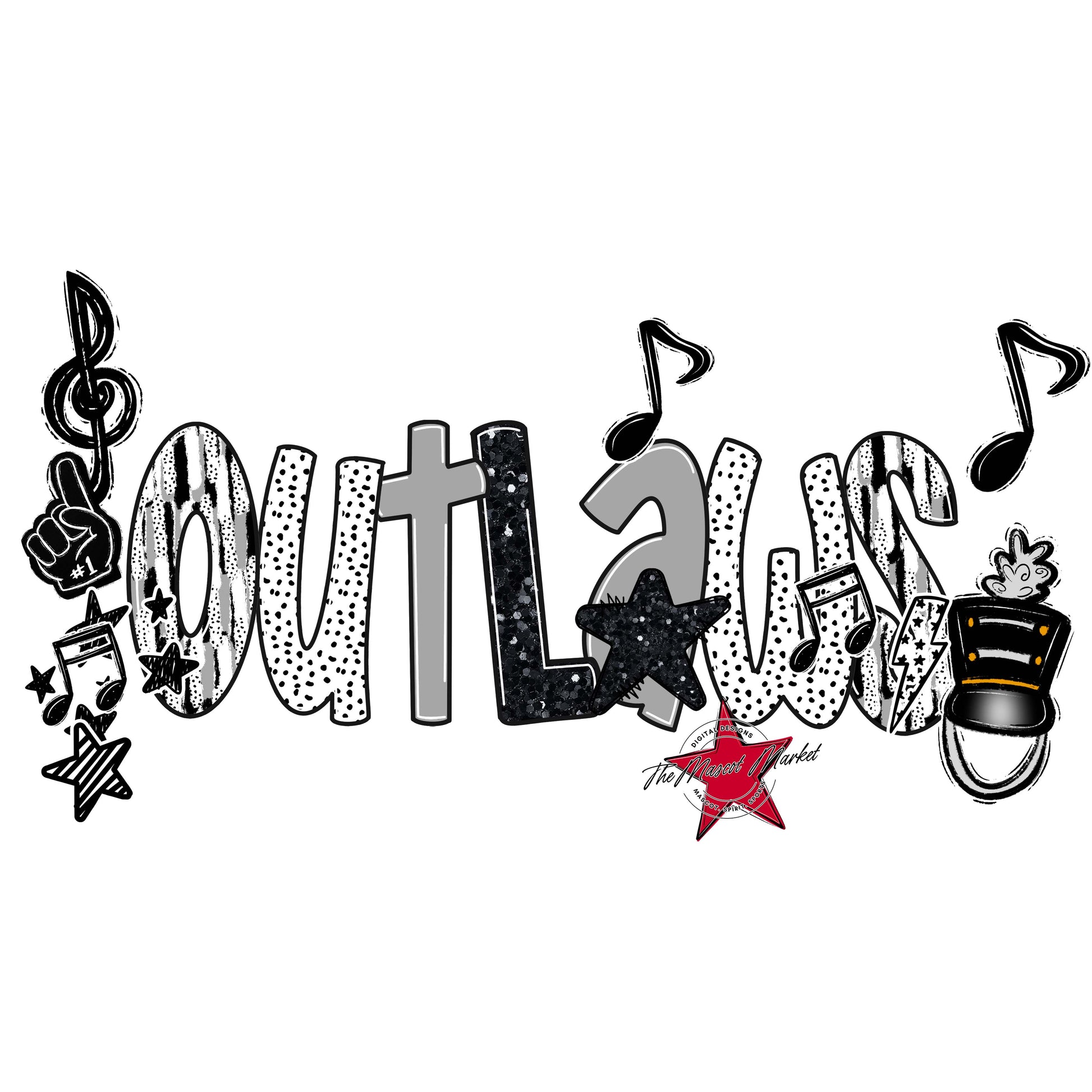Outlaws Band Scrape-Grey