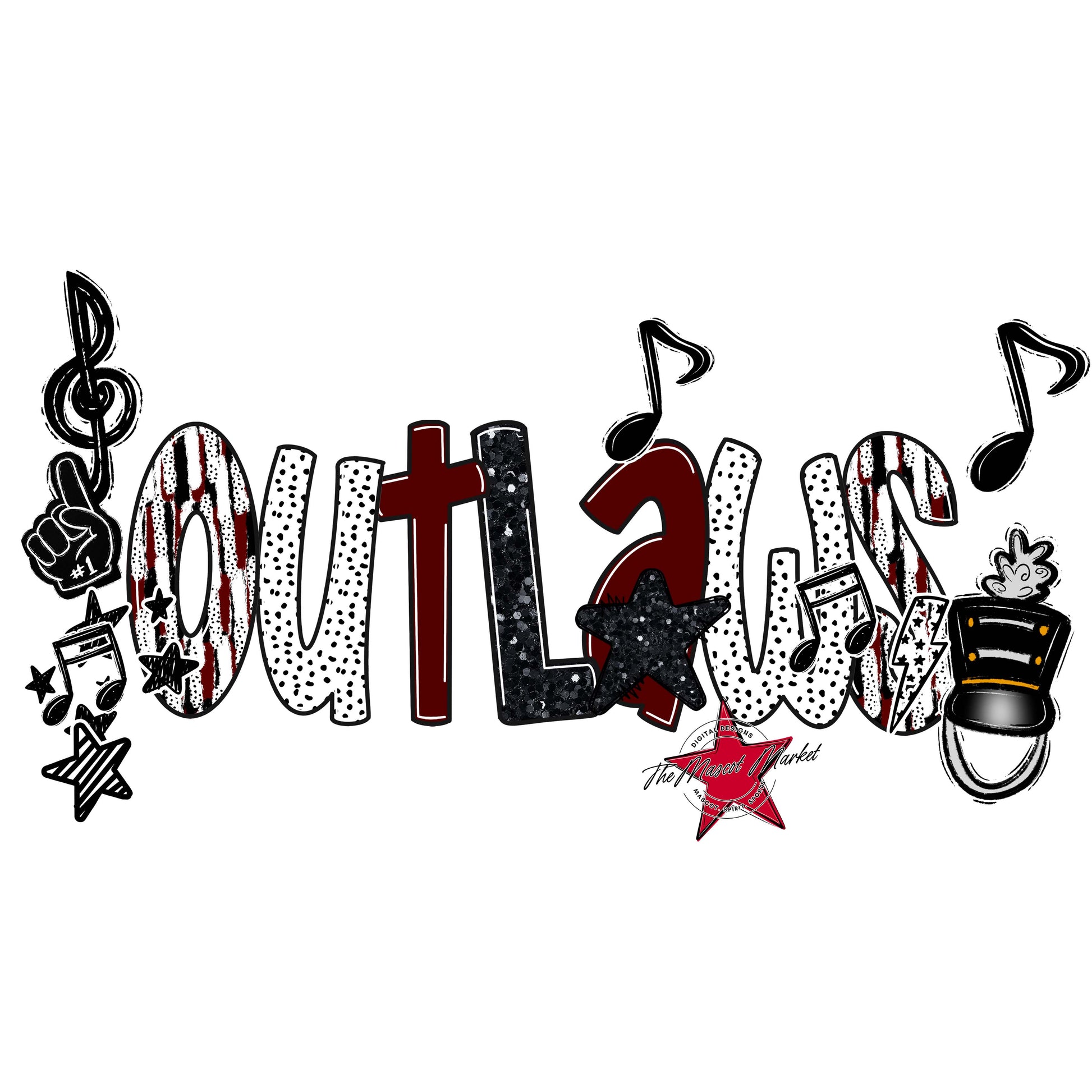 Outlaws Band Scrape-Maroon