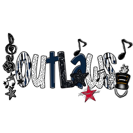 Outlaws Band Scrape-Navy