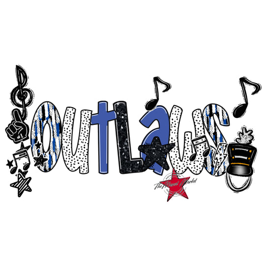 Outlaws Band Scrape-Off Blue