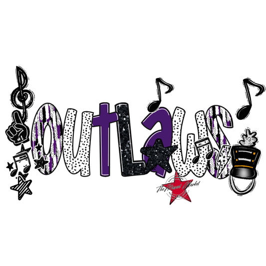 Outlaws Band Scrape-Purple