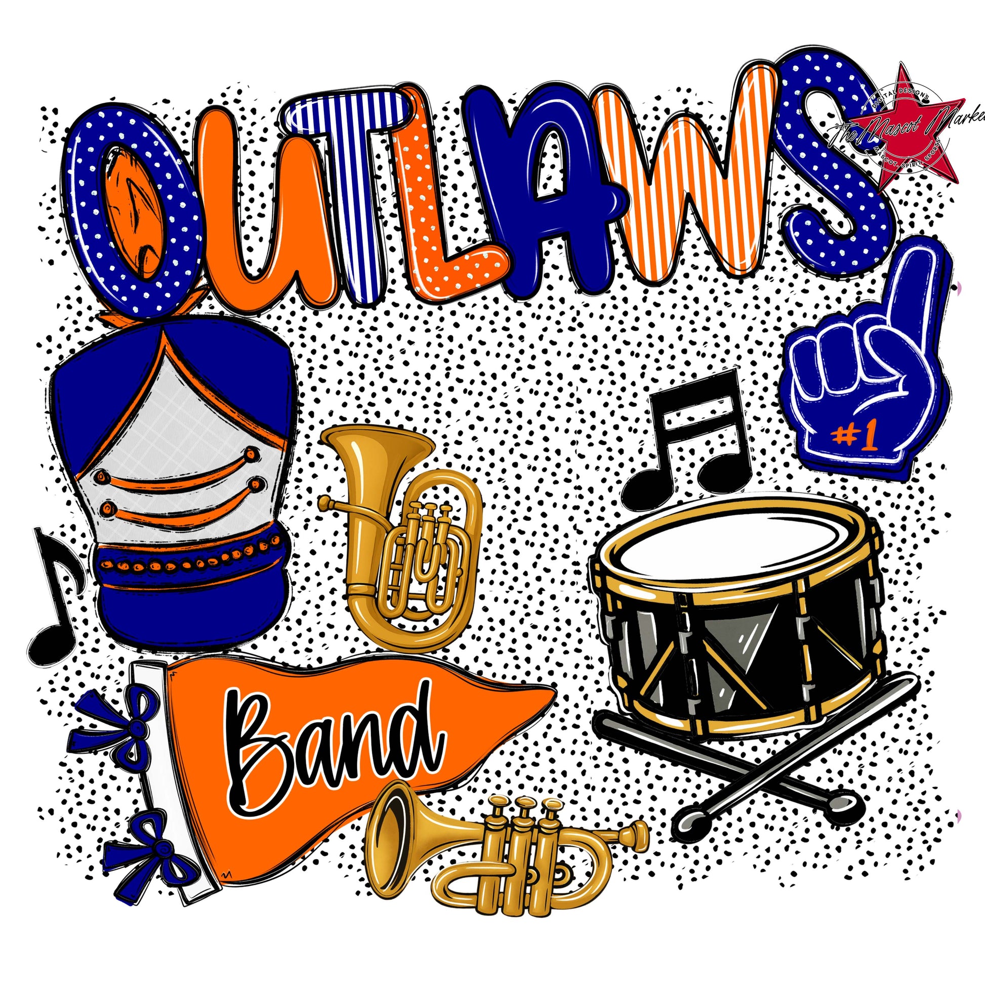 Outlaws Band Spirit-Blue & Orange